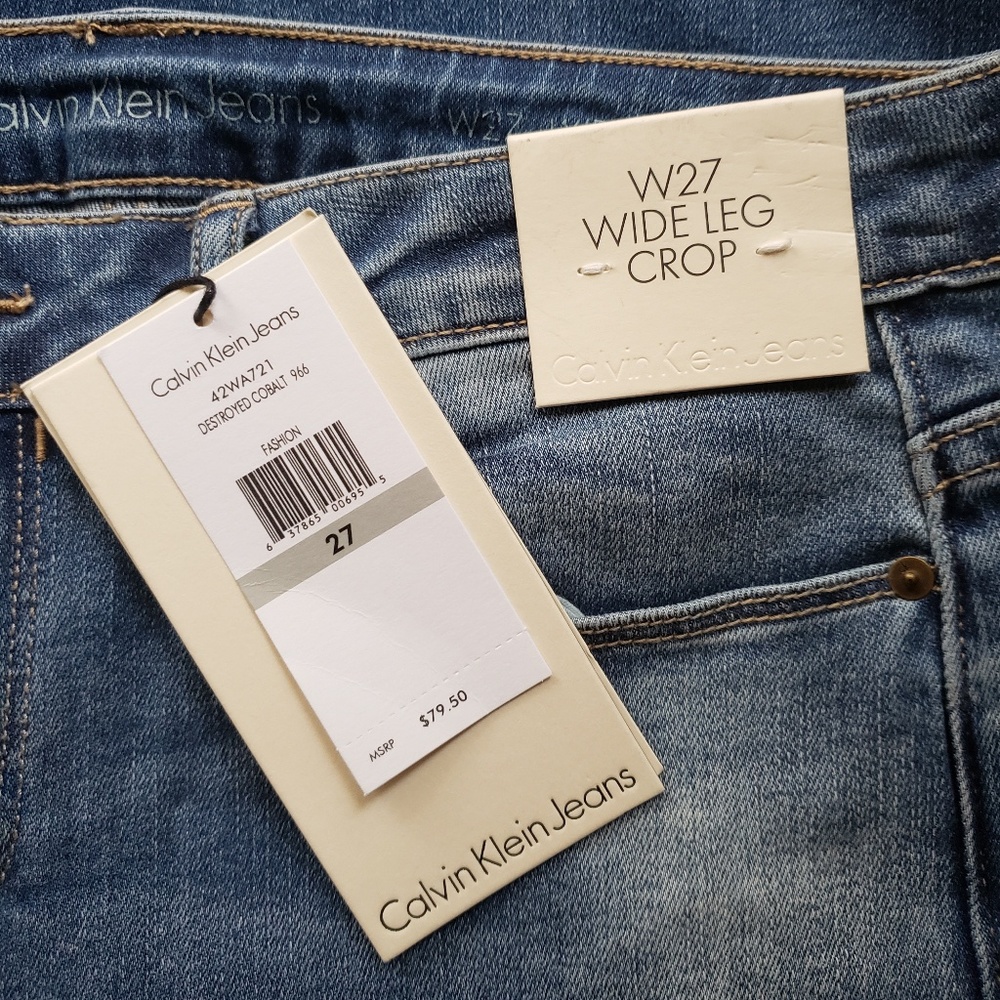 NWT Calvin Klein Distressed Capri 27W - Picture 3 of 5